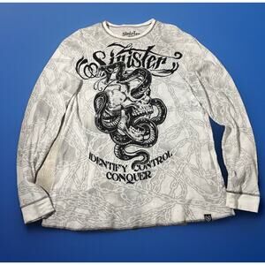 Sinister Brand Y2K Skull Long Sleeve Knit Men’s Size XL